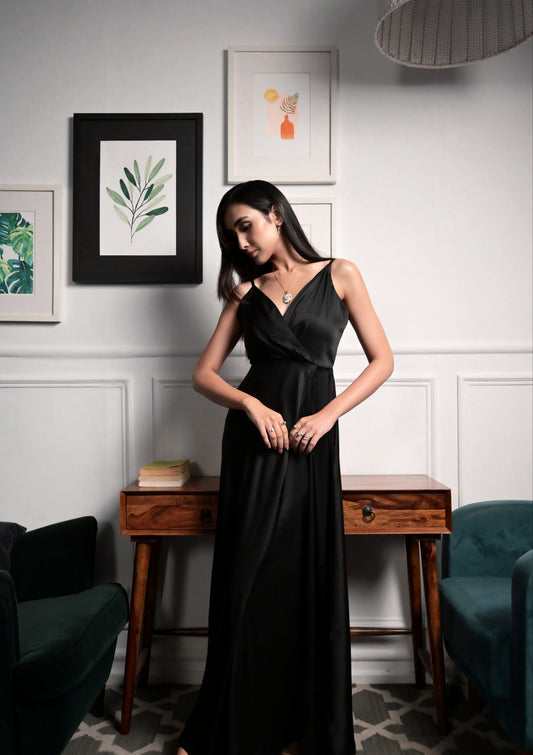 Deanna Noire Étoile - Satin Evening Dress